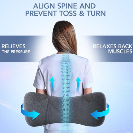 Lumbar Support Pillow for Sleeping Memory Foam Lumbar Pillow (Gray)