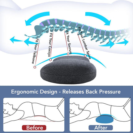 Lumbar Support Pillow for Sleeping Memory Foam Lumbar Pillow (Gray)