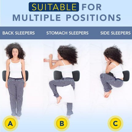 Lumbar Support Pillow for Sleeping Memory Foam Lumbar Pillow (Gray)