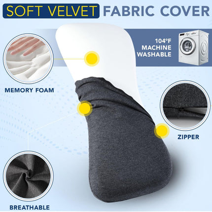 Lumbar Support Pillow for Sleeping Memory Foam Lumbar Pillow (Gray)