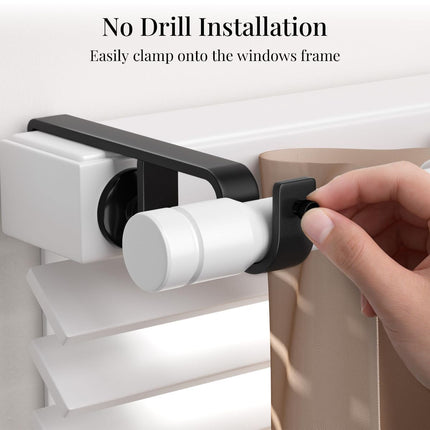 4 Packover-Blinds Curtain Rod Brackets for Outside-Mounted (Black)