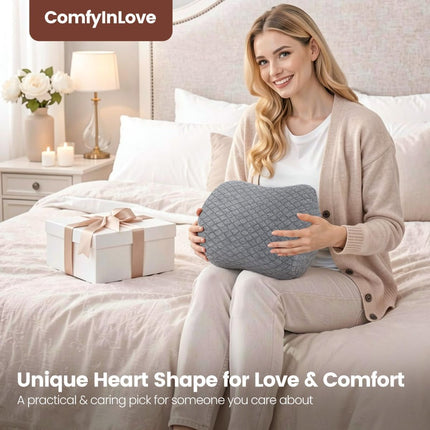 Knee Pillow for Side Sleepers, Supportive Memory Foam Leg Pillow for Side Sleeping with Elastic Strap, Heart-Shape Pillow Between Legs for Pain Relief on Sciatica, Hip Joints - Dark Gray - Size 10.6in*11in