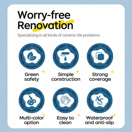 Tub & Tile Paint: Waterproof, Non-Slip, Eco-Friendly for Ceramic Surfaces – Ideal for Bathrooms, Kitchens, Showers, Tiles, Sinks, Countertops, Bathtubs, Floor Tiles, and DIY Home Renovation - Blue Gray - Size 300g