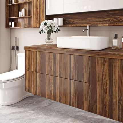Walnut Contact Paper Wood Grain Peel and Stick Countertops Waterproof Counter Top Contact Paper Wood Wallpaper Brown Walnut Vinyl Wrap for Cabinets Desk Wallpaper Removable Veneer 15.8inx78.8in