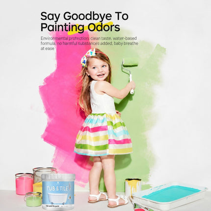Tub & Tile Paint: Waterproof, Non-Slip, Eco-Friendly for Ceramic Surfaces – Ideal for Bathrooms, Kitchens, Showers, Tiles, Sinks, Countertops, Bathtubs, Floor Tiles, and DIY Home Renovation - Light Yellow - Size 500g