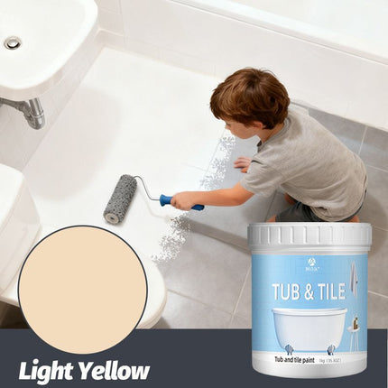 Tub & Tile Paint: Waterproof, Non-Slip, Eco-Friendly for Ceramic Surfaces – Ideal for Bathrooms, Kitchens, Showers, Tiles, Sinks, Countertops, Bathtubs, Floor Tiles, and DIY Home Renovation - Morandi Gray - Size 300g