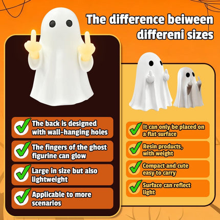 Halloween Ghost Figurine -7.5in Wall-Mounted Ghost Decorations
