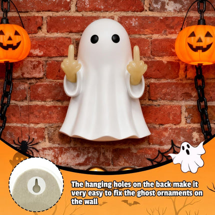 Halloween Ghost Figurine -7.5in Wall-Mounted Ghost Decorations