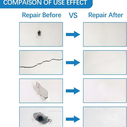 Drywall Repair Kit,Drywall Hole Patch Repair Kit,Wall Spackle Paste to Fix Wall Surface Holes and Creak Damage with White Wall Repair Putty,Scraper,Sanding Pad Fill Quick and Easy Solution - White - Size 17.637oz