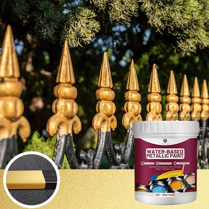Rust Removal Converter Metallic Paint, Anti-Rust Metal Paint, 2-In-1 Rust Converter & Metal Primer – Perfect for Trailers, Fences, Gates, Railings, Pipes, Roofing, Outdoor Furniture, Farm Equipment, Marine Hardware and Industrial Surfaces - Gray - Size 30
