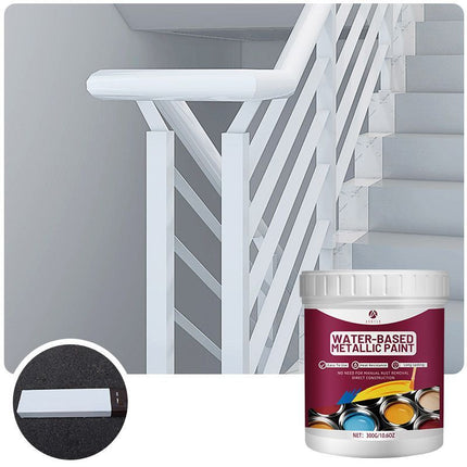 Rust Removal Converter Metallic Paint, Anti-Rust Metal Paint, 2-In-1 Rust Converter & Metal Primer – Perfect for Trailers, Fences, Gates, Railings, Pipes, Roofing, Outdoor Furniture, Farm Equipment, Marine Hardware and Industrial Surfaces - White - Size 3