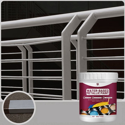 Rust Removal Converter Metallic Paint, Anti-Rust Metal Paint, 2-In-1 Rust Converter & Metal Primer – Perfect for Trailers, Fences, Gates, Railings, Pipes, Roofing, Outdoor Furniture, Farm Equipment, Marine Hardware and Industrial Surfaces - White - Size 3