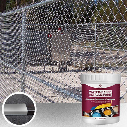 Rust Removal Converter Metallic Paint, Anti-Rust Metal Paint, 2-In-1 Rust Converter & Metal Primer – Perfect for Trailers, Fences, Gates, Railings, Pipes, Roofing, Outdoor Furniture, Farm Equipment, Marine Hardware and Industrial Surfaces - White - Size 3