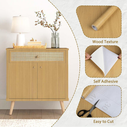 Light Oak Contact Paper Wood Grain Peel and Stick Countertops Waterproof Counter Top Contact Paper Wood Wallpaper Brown Walnut Vinyl Wrap for Cabinets Desk Wallpaper Removable Veneer 15.8inx78.8in