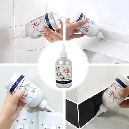 Tile Reform Waterproof Gap Repair Filler Gold Waterproof Tile Gap Repair Filler White Tile Gap Repair Filler Grey Grout Repair Grout Repair Grey for Bathroom Living Room Floor 150ml - Silver - Size 150ml