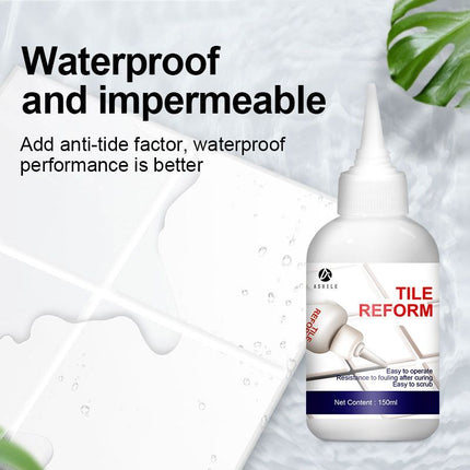 Tile Reform Waterproof Gap Repair Filler Gold Waterproof Tile Gap Repair Filler White Tile Gap Repair Filler Grey Grout Repair Grout Repair Grey for Bathroom Living Room Floor 150ml - White - Size 150ml