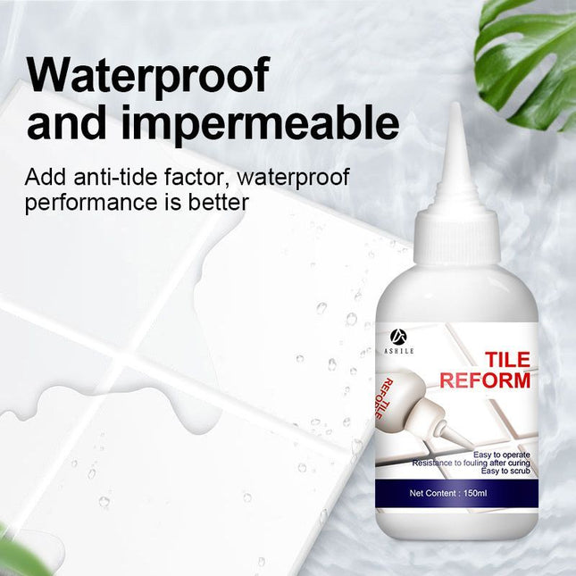 Tile Reform Waterproof Gap Repair Filler Gold Waterproof Tile Gap Repair Filler White Tile Gap Repair Filler Grey Grout Repair Grout Repair Grey for Bathroom Living Room Floor 150ml - White - Size 150ml