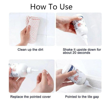 Tile Reform Waterproof Gap Repair Filler Gold Waterproof Tile Gap Repair Filler White Tile Gap Repair Filler Grey Grout Repair Grout Repair Grey for Bathroom Living Room Floor 150ml - White - Size 150ml