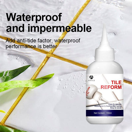Tile Reform Waterproof Gap Repair Filler Gold Waterproof Tile Gap Repair Filler White Tile Gap Repair Filler Grey Grout Repair Grout Repair Grey for Bathroom Living Room Floor 150ml - White - Size 150ml
