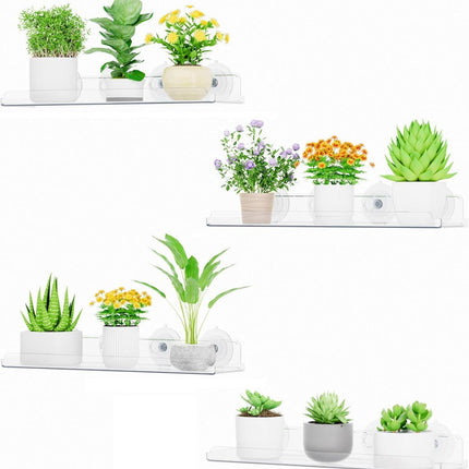 Window Plant Shelves 14.6, 2 Pack Acrylic Suction Cup (Size 3 Pack)