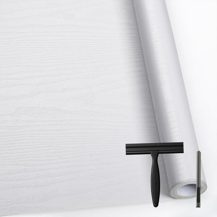 Matte White Contact Paper Wood Grain Peel and Stick Countertops Waterproof Counter Top Contact Paper Wood Wallpaper Brown Walnut Vinyl Wrap for Cabinets Desk Wallpaper Removable Veneer 15.8inx78.8in