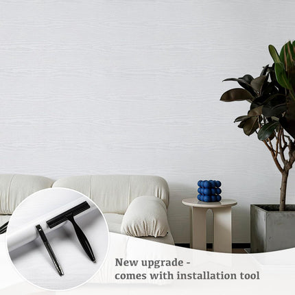 Matte White Contact Paper Wood Grain Peel and Stick Countertops Waterproof Counter Top Contact Paper Wood Wallpaper Brown Walnut Vinyl Wrap for Cabinets Desk Wallpaper Removable Veneer 15.8inx78.8in