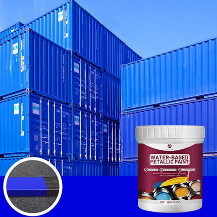 Rust Removal Converter Metallic Paint, Anti-Rust Metal Paint, 2-In-1 Rust Converter & Metal Primer – Perfect for Trailers, Fences, Gates, Railings, Pipes, Roofing, Outdoor Furniture, Farm Equipment, Marine Hardware and Industrial Surfaces - Blue - Size 30