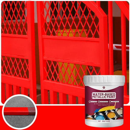 Rust Removal Converter Metallic Paint, Anti-Rust Metal Paint, 2-In-1 Rust Converter & Metal Primer – Perfect for Trailers, Fences, Gates, Railings, Pipes, Roofing, Outdoor Furniture, Farm Equipment, Marine Hardware and Industrial Surfaces - Blue - Size 50