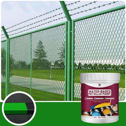 Rust Removal Converter Metallic Paint, Anti-Rust Metal Paint, 2-In-1 Rust Converter & Metal Primer – Perfect for Trailers, Fences, Gates, Railings, Pipes, Roofing, Outdoor Furniture, Farm Equipment, Marine Hardware and Industrial Surfaces - Blue - Size 50