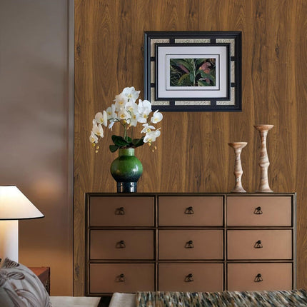 Walnut Brown Contact Paper Wood Grain Peel and Stick Countertops Waterproof Counter Top Contact Paper Wood Wallpaper Brown Walnut Vinyl Wrap for Cabinets Desk Wallpaper Removable Veneer 15.8inx78.8in