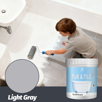 Tub & Tile Paint: Waterproof, Non-Slip, Eco-Friendly for Ceramic Surfaces – Ideal for Bathrooms, Kitchens, Showers, Tiles, Sinks, Countertops, Bathtubs, Floor Tiles, and DIY Home Renovation - Black - Size 300g