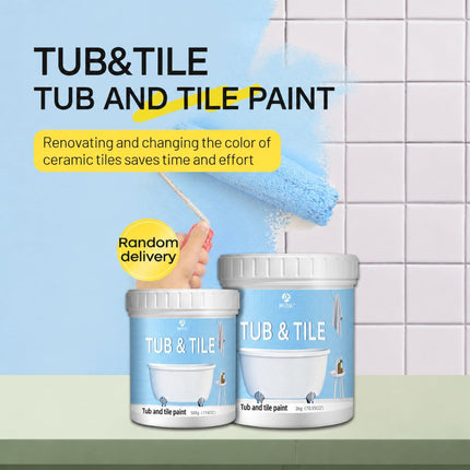 Tub & Tile Paint: Waterproof, Non-Slip, Eco-Friendly for Ceramic Surfaces – Ideal for Bathrooms, Kitchens, Showers, Tiles, Sinks, Countertops, Bathtubs, Floor Tiles, and DIY Home Renovation - White - Size 500g