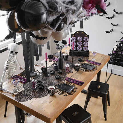 Halloween Table Runner, Black Lace Spider Web Table Runners