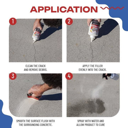 Magic Crack Filler – Fast-Drying, Weather-Resistant Concrete Repair for Driveways, Walkways, Patios, Foundations, Garages, Steps, and Pool Decks - Black - Size 300g