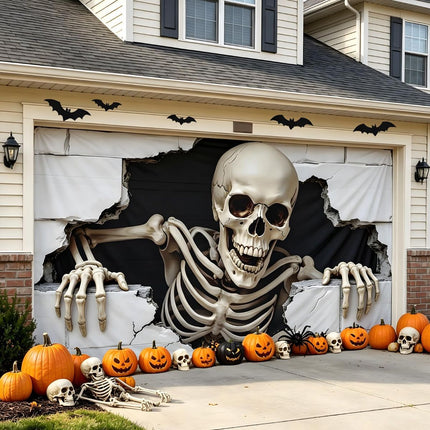 Halloween Garage Door Cover Halloween Decorations (Size 6x13ft)