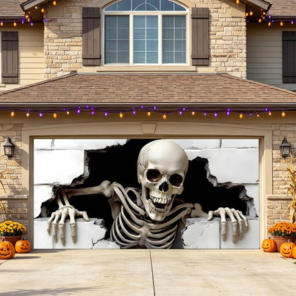 Halloween Garage Door Cover Halloween Decorations (Size 6x13ft)