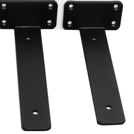 12 Inch Black Hidden L Shelf Bracket (1.6 Inch Thicked) (Size 2 Pack)
