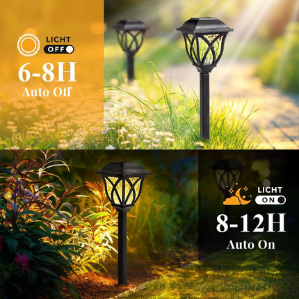 4 Pack Solar Lights Outdoor Waterproof Garden Lights with Warm LED Light Landscape Lighting for Yard Patio Lawn Walkway Driveway - White - Size 4 Pack