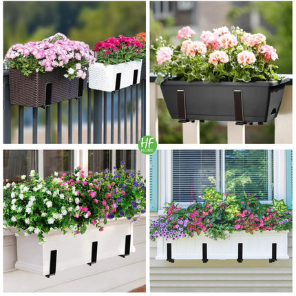 2PCS Adjustable Planter Box Brackets (Black)