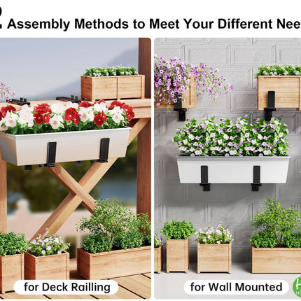 2PCS Adjustable Planter Box Brackets (Black)
