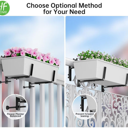 2PCS Adjustable Planter Box Brackets (Black)
