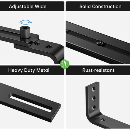 2PCS Adjustable Planter Box Brackets (Black)