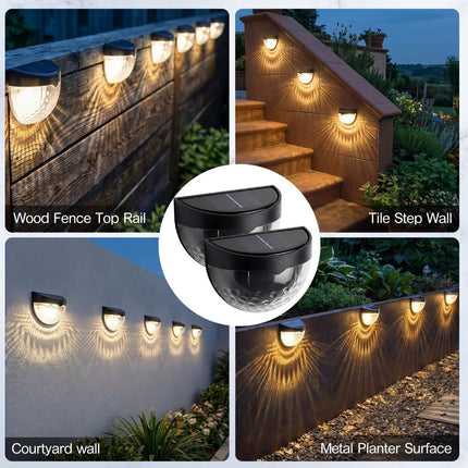 Raised Garden Bed Solar Lights Magnetic with Dusk to Dawn Sensors Wide Angle IPX4 Waterproof Solar Powered Lights Outdoor for Planter Raised Beds Garden Patio Yard Fence, Warm White - Black - Size 8 Pack