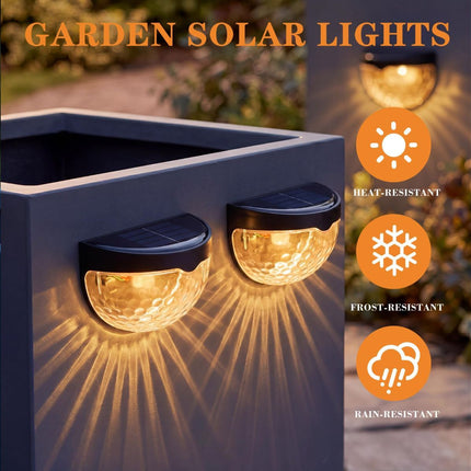 Raised Garden Bed Solar Lights Magnetic with Dusk to Dawn Sensors Wide Angle IPX4 Waterproof Solar Powered Lights Outdoor for Planter Raised Beds Garden Patio Yard Fence, Warm White - White - Size 8 Pack