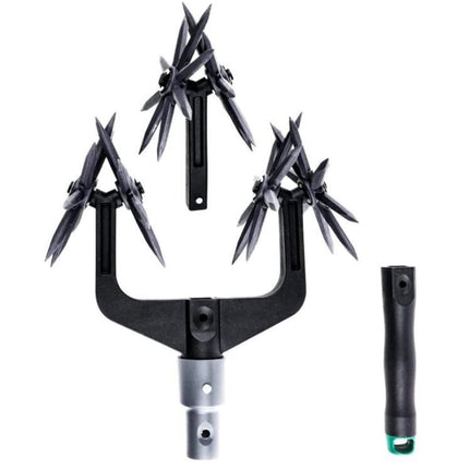 Rotary Cultivator Set, Adjustable Rotary Cultivator Garden Tool Reseeding Grass or Soil Mixing Soil Tiller Aerator Lawn Tool Garden Handheld Tiller Cultivator Cordless Tiller (Black)