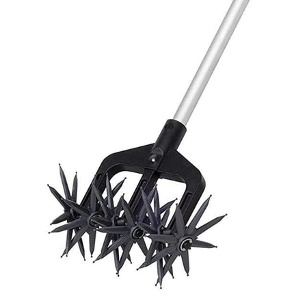 Rotary Cultivator Set, Adjustable Rotary Cultivator Garden Tool Reseeding Grass or Soil Mixing Soil Tiller Aerator Lawn Tool Garden Handheld Tiller Cultivator Cordless Tiller (Black)