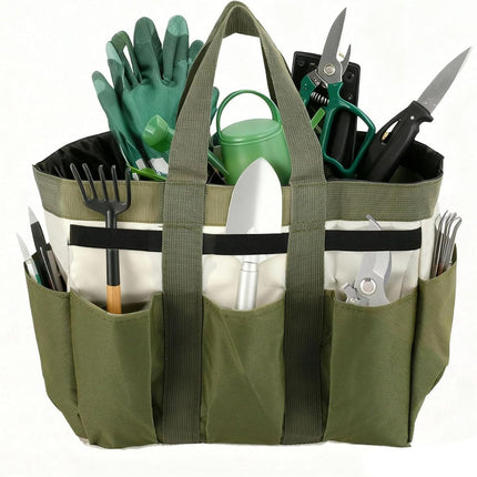 Garden Tool Bag Organizer, Tote Storage Bag with 8 Pocket