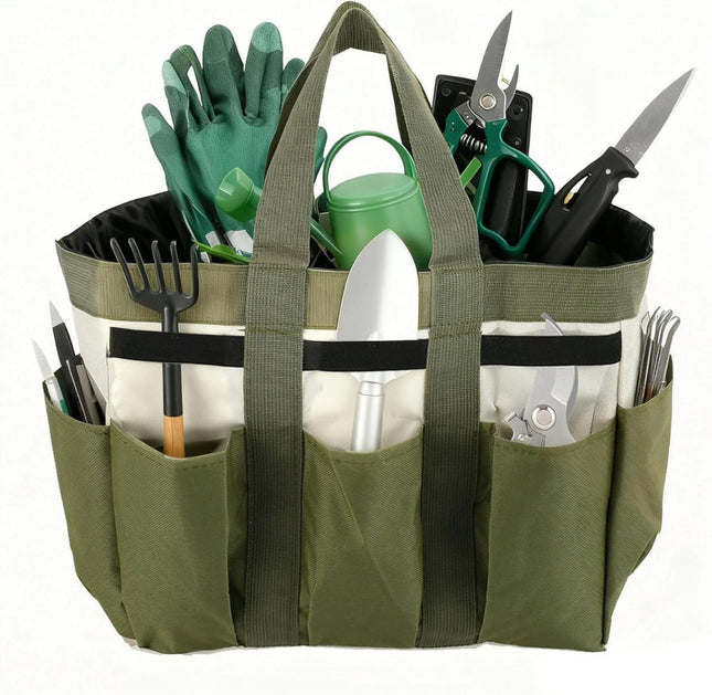 Garden Tool Bag Organizer, Tote Storage Bag with 8 Pocket