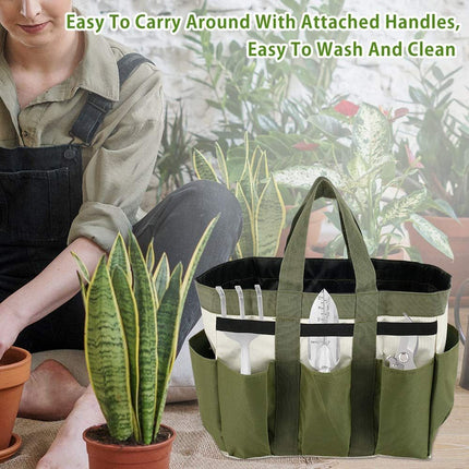 Garden Tool Bag Organizer, Tote Storage Bag with 8 Pocket