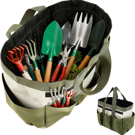 Garden Tool Bag Organizer, Tote Storage Bag with 8 Pocket